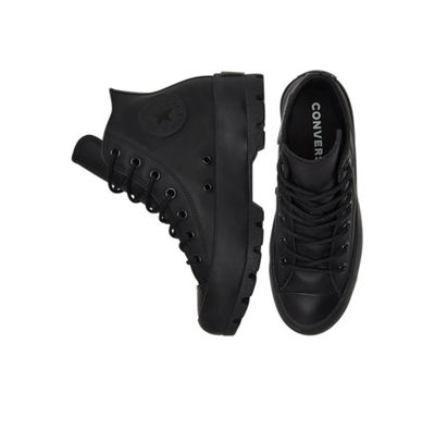 Черные кожаные кеды Конверс высокие 573064C купить в Спб