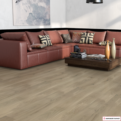 Паркетная доска Barlinek Дуб Biscuits 180 мм 1-полосная с фаской масло толщина 14 мм