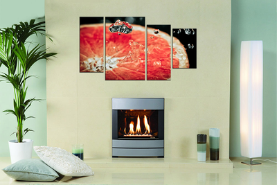 Модульная картина "Капли и цитрус"