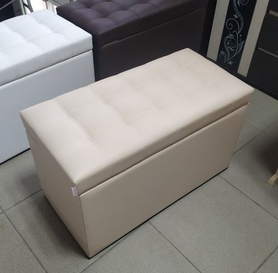 Пуф Квадро 2 с ящиком Бежевый (Бонмебель)