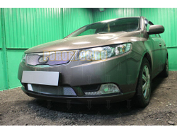 Защита радиатора KIA Cerato 2011-2013 chrome верх