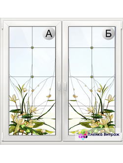 Витражная пленка, витражная пленка самоклеющаяся под заказ,пленочный витраж с цветочным рисунком