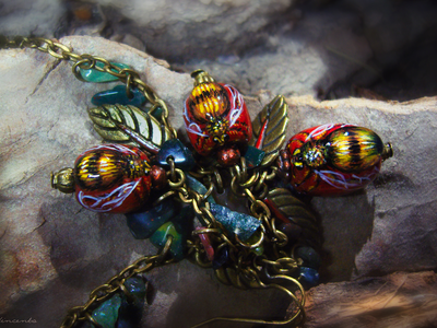 "Пчёлы с медовых лугов", комплект украшений в стиле бохо-шик