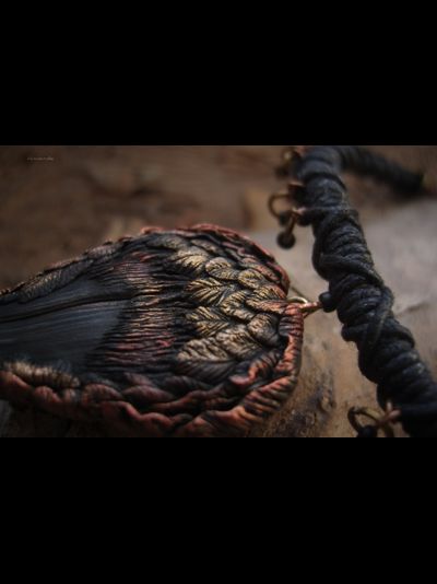 Чокер в стиле этно-готики "Татибе Ночи, Лесной Ворон"