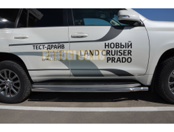 Защита штатного порога d60 для Toyota Land Cruiser Prado 150 Black Onyx (2020-...)