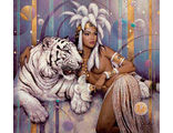 Девушка с белым тигром (алмазная мозаика)  ml-mgm-mt-my-mz avmn