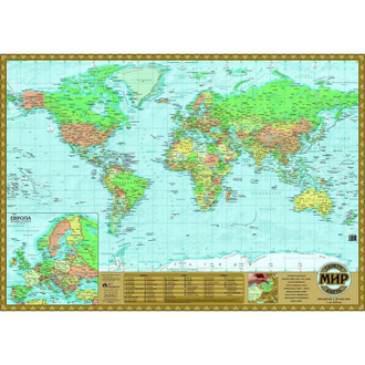 Настенная карта Мир скретч 1:60млн., 0,7х0,49м.