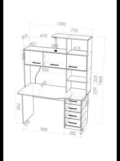 СК-16 рабочий стол с надстройкой Крафт светлый