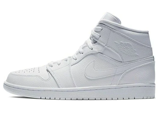 Nike air jordan 1 mid triple white deals