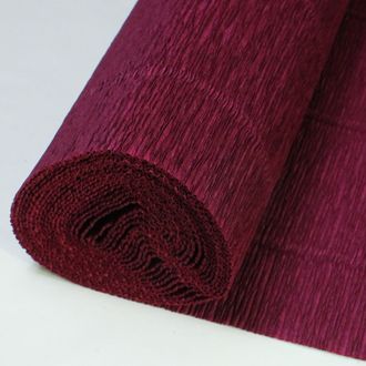 Гофрированная (креп) бумага 180 гр, Италия, цвет темно-бордовый, №588