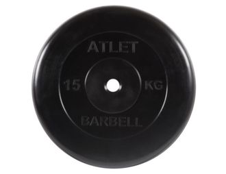 Диск обрезиненный Barbell Atlet, d=31мм, вес 15 кг