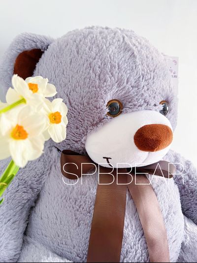 Плюшевый медведь 110 см серый Тони