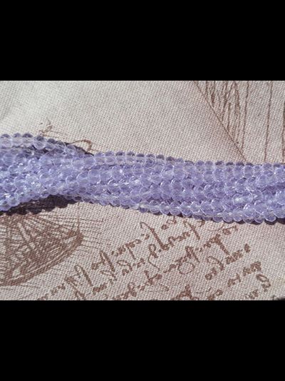 Бусины стеклянные"Рондели"  8х6 мм нить 70 шт цвет светло сиреневый