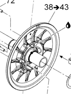 Фланец (щека/шкив) ведомого вариатора оригинальный BRP 417127100 для BRP LYNX/Ski-Doo