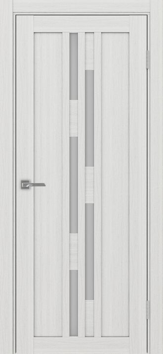 Межкомнатная дверь "Турин-551" ясень серебристый (стекло сатинато)