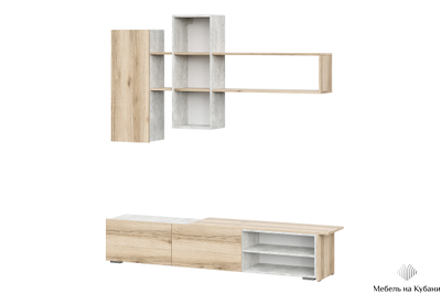 Бруклин гостиная Цемент Светлый/Дуб Делано