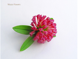 Заколка/брошь "Клевер удачи" из полимерной глины.