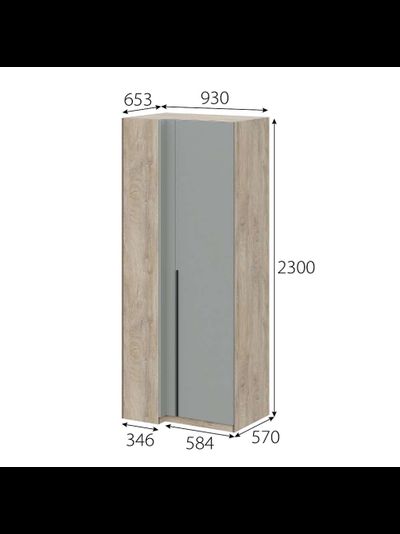 Этна шкаф угловой Дуб эндгрей/Софт грей