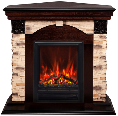 Угловой электрокамин Dublin Rock AO с очагом Eugene