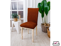 Чехол на стул Жаккард Волна Шоколад. Россия