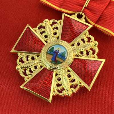 Орден Святой Анны 1-й степени, с бантом из муаровой ленты. Полноразмерная копия LUX! Лот № 92.