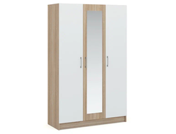 Шкаф 3-х дверный Алёна (с зеркалом) Дуб сонома/Белый