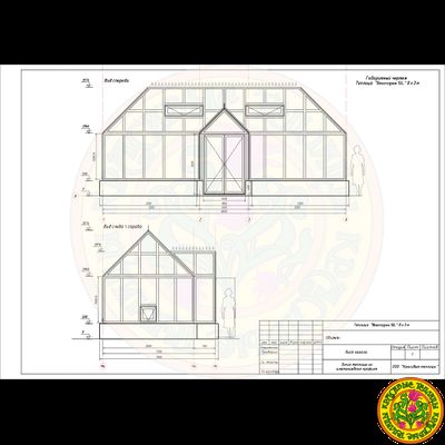 Базовая комплектация теплицы в английском стиле с холлом из стекала и алюминия ВИКТОРИЯ SL размером 8000 х 3000 мм