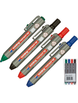 Набор маркеров для досок EDDING retract 12, 4 шт в наборе, 1,5-3 мм