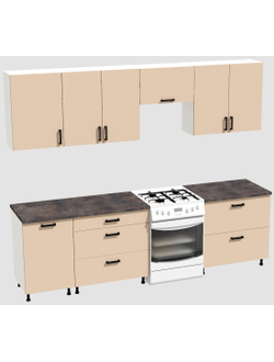 Кухня Эконом 2,1 метра (1300х800) Цвет: Фон бежевый/Фон бежевый