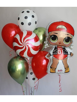 Набор шаров с гелием "Кукла Лол ЭмСи Свэг"