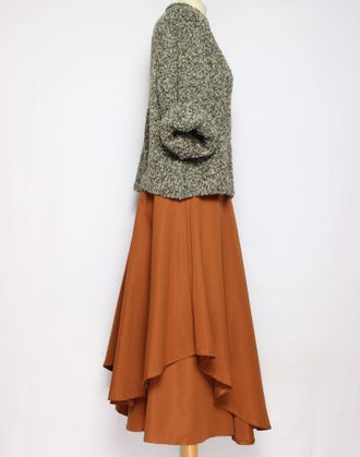 ЮБКА-БРЮКИ ВИСКОЗА "ЛЕПЕСТКИ" горчичная до р.52