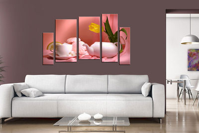 Модульная картина "Розовая легкость"