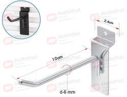 X002 Крючок для экономпанелей, прямой, хром, длина 100 мм, d-6 мм