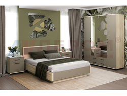 Композиция спальни ГРЕЙС корпус Ясень Асахи/фасад Латте Матовый