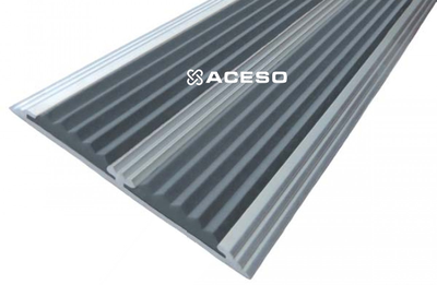 Алюминиевая полоса с двумя резиновыми  вставками цвет в ассортименте