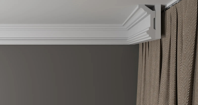 Потолочный плинтус DECOR-DIZAYN DD503, из дюрополимера, под покраску, ударопрочный, 2 метра