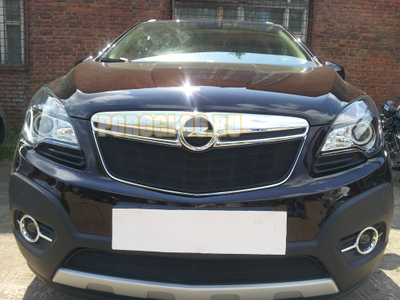 Защита радиатора Opel Mokka 2012- black верх