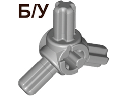 ! Б/У - Technic, Axle Connector Hub with 3 Axles, Light Bluish Gray (57585 / 4502595) - Б/У