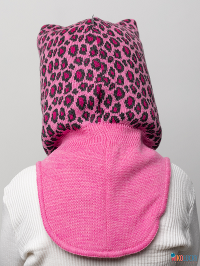 Шапка-шлем 24101-01 с утеплит,ярко-розовый,серый 52-54