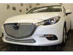 Защита радиатора Mazda 3 2016-2019 chrome верх (без рамки)
