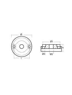 Цинковый кольцевой анод Tecnoseal 03506 Ø50x17мм для подруливающего устройства Vetus KGF35-55