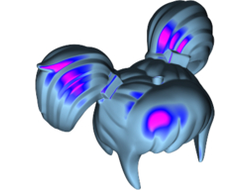 Mini Doll, Hair Short Bangs and 2 Short Pigtails with Iridescent Top Pattern, Bright Light Blue (34697pb01 / 6261350)