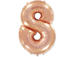 Цифра 8 розовое золото