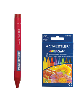 Восковые мелки STAEDTLER (Германия) "Noris Club", 8 цветов, картонная упаковка, европодвес, 220 NC8