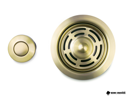 Фланец + стоппер + кнопка BoneCrusher, в цвете "светлое золото" для BC910/ 910 Slim/ BC810/ ВС610