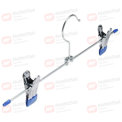 8868BL Вешалка металлическая с зажимами для брюк синяя L=220 мм