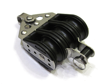 Блок трехшкивный подшипниковый с мочкой, пальцем и вилкой для веревки 8мм