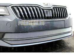 Защита радиатора Skoda Superb 2015- (2 части) chrome