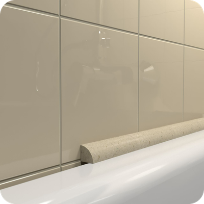 Акриловый плинтус бордюр для ванной BNV ПШ12 12х12х1800мм Бежевый прямой