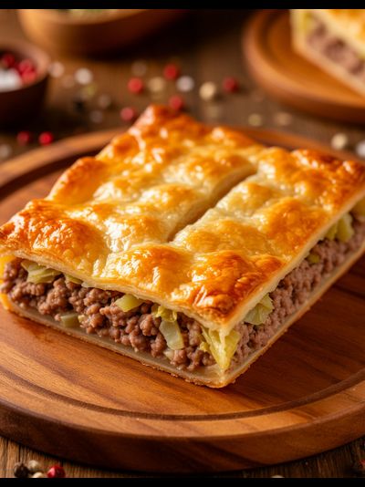 Пирог с фаршем и капустой